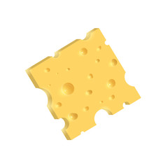 The cheese. Illustration isolated on white background. Graphic concept for your design