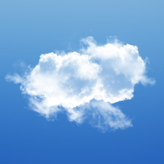 White cloud isolated over blue sky background, 3D illustration