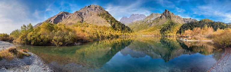Panorama of Lake Kardyvach. Caucasian Biosphere Reserve