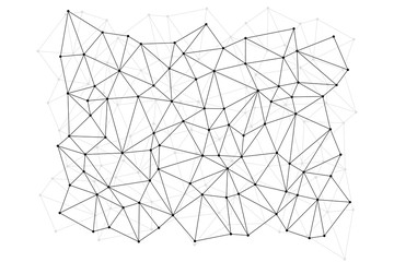 Neural networks conception. Technology concept slide for business presentation from black points of connection lines on white background. IT-development conception