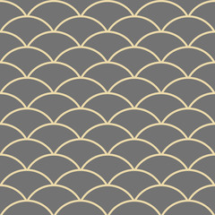 Seamless vector golden wavy ornament. Modern background. Geometric modern pattern
