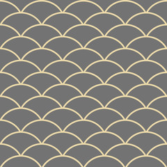 Seamless vector golden wavy ornament. Modern background. Geometric modern pattern