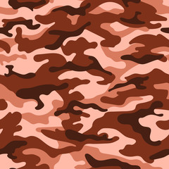 Brown camouflage seamless pattern. Vector