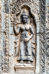 Fototapeta na wymiar Angkor Dancing Apsara decoration, Cambodia