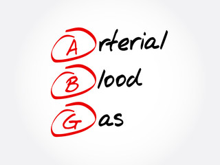 ABG - Arterial Blood Gas acronym, concept background