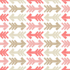 Ethnic boho seamless pattern. Arrows scribble texture. Retro motif. Textile rapport.