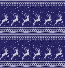 Winter festive Christmas knitted pattern woolen knitted