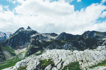 Fototapeta na wymiar View of beautiful landscape in the Alps.