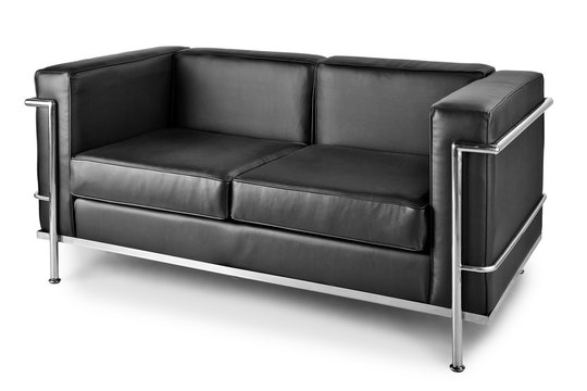 Sofa In Black Faux Leather