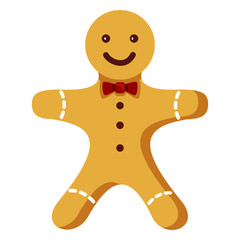Obraz premium Vector Icon - Gingerbread Man. Christmas Cookie