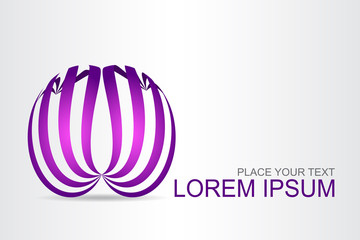 Logo stylized spherical surface with abstract shapes