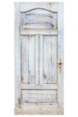 Cercles muraux Vielles portes Vieille porte patinée avec peinture blanche craquelée