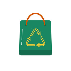 Shopping bag icon in flat style.