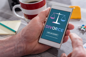 Divorce advice concept on a smartphone