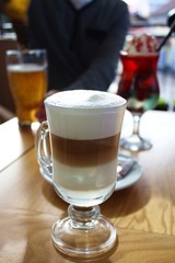 Glass of coffe latte