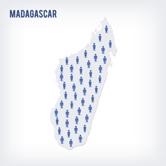 Vector people map of Madagascar . The concept of population.