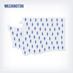 Vector people map of of State of Washington. The concept of population.