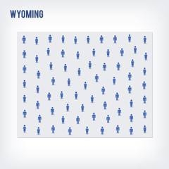 Vector people map of of State of Wyoming. The concept of population.