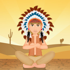 Obraz na płótnie Canvas Indian man with ornament headgear