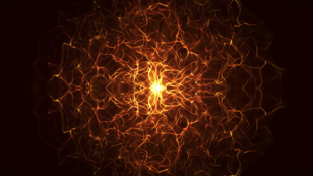 Inferno fire ball. Abstract burning sphere with glowing flames