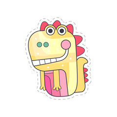 Cute dragon colorful cloth patch, applique for decoration kids clothing cartoon vector Illustration