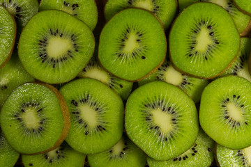 Fresh slices of kiwi fruit for background