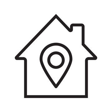 recommend clip art: Home location linear icon