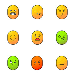Fototapeta premium Smiles color icons set