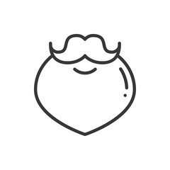Christmas santa claus beard thin line icon. New Year celebration outline hipster pictogram. Xmas winter element. Vector simple flat linear design. Logo illustration. Santa beard symbols.