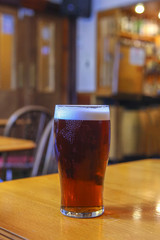 Glass of ale in pub