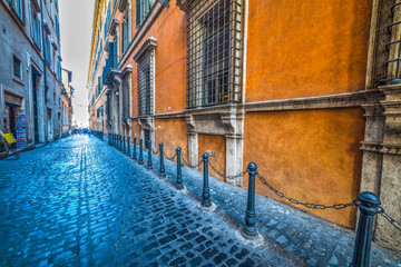 Narrow street in downtown Rome