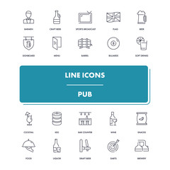 Line icons set. Pub