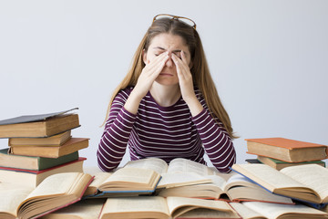 Student studying on the table