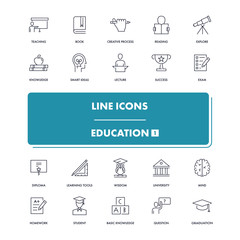 Line icons set. Education 1