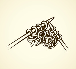 Knitting. Vector drawing