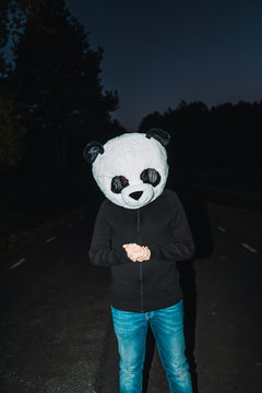 Man in panda mask