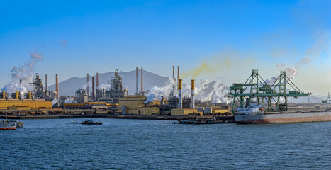 Industrial landscape in South Korea.