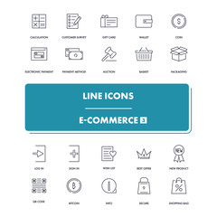 Obraz premium Line icons set. E-commerce 3