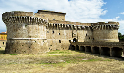 Fototapeta premium Fortress of Rocca Roveresca located in Senigallia in the Marche region in the province of Ancona. For travel and historical concept
