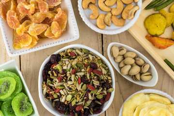 Assorted healthy snack.