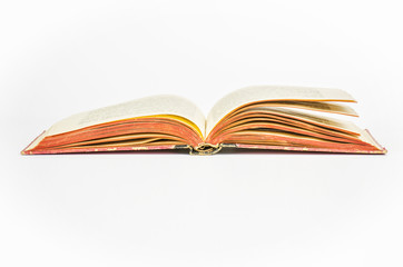 old open book on a white background