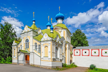 Fototapeta na wymiar Church of Tikhvin Icon of Our Lady Krylechko (Porch). Tikhvin, Russia