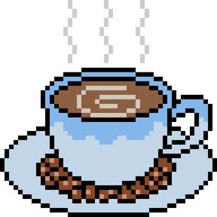 vector pixel art coffee cup