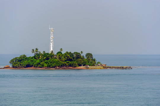 Lighthouse in Strait of Singapore