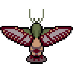 Obraz premium vector pixel art insect moth