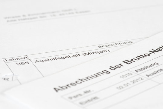Eine Lohnabrechnung bei einem Minijob