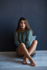 Naklejka premium Cute morning girl