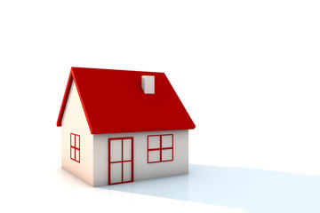 3d illustration house model on white