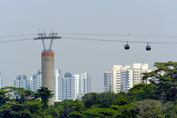 Obraz na płótnie Canvas Cable cars in Singapore