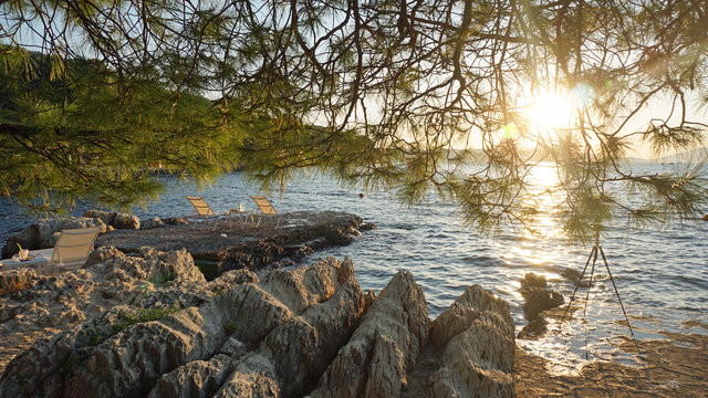 typical landscape in croatia on the marjan